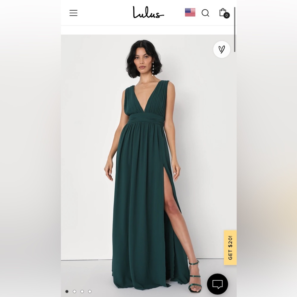 Lulus Heavenly Hues Forest Green Maxi Dress